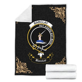 Clan Barclay Crest Tartan Premium Blanket Black RN23 Clan Barclay Tartan Today